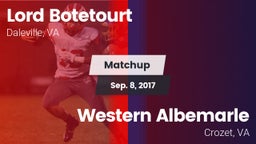 Matchup: Lord Botetourt vs. Western Albemarle  2017