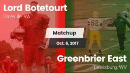 Matchup: Lord Botetourt vs. Greenbrier East  2017