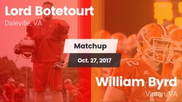 Matchup: Lord Botetourt vs. William Byrd  2017