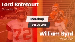 Matchup: Lord Botetourt vs. William Byrd  2018