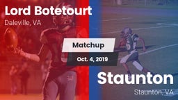 Matchup: Lord Botetourt vs. Staunton  2019