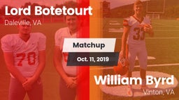 Matchup: Lord Botetourt vs. William Byrd  2019