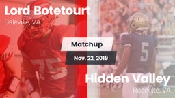 Matchup: Lord Botetourt vs. Hidden Valley  2019