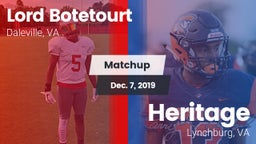 Matchup: Lord Botetourt vs. Heritage  2019