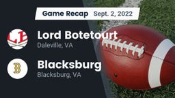 Recap: Lord Botetourt  vs. Blacksburg  2022