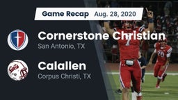 Recap: Cornerstone Christian  vs. Calallen  2020