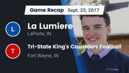 Recap: La Lumiere  vs. Tri-State King's Crusaders Football 2017