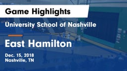 University School of Nashville vs East Hamilton  Game Highlights - Dec. 15, 2018