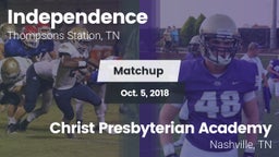 Matchup: Independence High vs. Christ Presbyterian Academy 2018