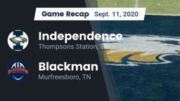 Recap: Independence  vs. Blackman  2020