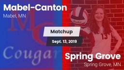 Matchup: Mabel-Canton vs. Spring Grove  2019