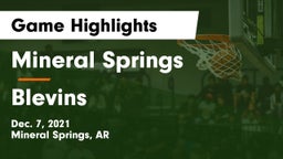 Mineral Springs  vs Blevins  Game Highlights - Dec. 7, 2021