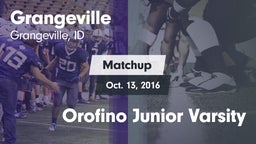 Matchup: Grangeville vs. Orofino Junior Varsity 2016