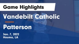 Vandebilt Catholic  vs Patterson  Game Highlights - Jan. 7, 2022