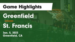 Greenfield  vs St. Francis  Game Highlights - Jan. 5, 2023