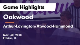 Oakwood  vs Arthur-Lovington/Atwood-Hammond  Game Highlights - Nov. 30, 2018