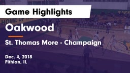 Oakwood  vs St. Thomas More - Champaign Game Highlights - Dec. 4, 2018