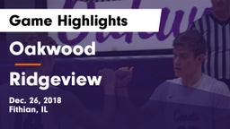 Oakwood  vs Ridgeview  Game Highlights - Dec. 26, 2018