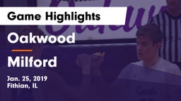 Oakwood  vs Milford  Game Highlights - Jan. 25, 2019