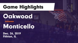 Oakwood  vs Monticello  Game Highlights - Dec. 26, 2019