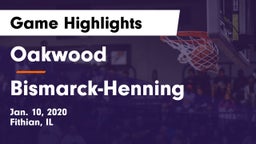 Oakwood  vs Bismarck-Henning  Game Highlights - Jan. 10, 2020
