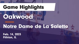 Oakwood  vs Notre Dame de La Salette Game Highlights - Feb. 14, 2023