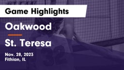 Oakwood  vs St. Teresa  Game Highlights - Nov. 28, 2023