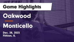 Oakwood  vs Monticello Game Highlights - Dec. 28, 2023