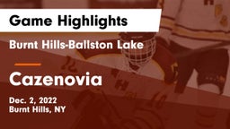 Burnt Hills-Ballston Lake  vs Cazenovia  Game Highlights - Dec. 2, 2022