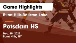 Burnt Hills-Ballston Lake  vs Potsdam HS Game Highlights - Dec. 10, 2022
