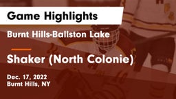 Burnt Hills-Ballston Lake  vs Shaker  (North Colonie) Game Highlights - Dec. 17, 2022