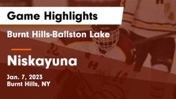 Burnt Hills-Ballston Lake  vs Niskayuna  Game Highlights - Jan. 7, 2023