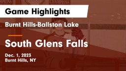 Burnt Hills-Ballston Lake  vs South Glens Falls  Game Highlights - Dec. 1, 2023