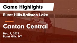Burnt Hills-Ballston Lake  vs Canton Central  Game Highlights - Dec. 9, 2023