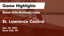 Burnt Hills-Ballston Lake  vs St. Lawrence Central  Game Highlights - Dec. 29, 2023
