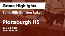 Burnt Hills-Ballston Lake  vs Plattsburgh HS Game Highlights - Dec. 30, 2023