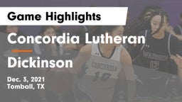 Concordia Lutheran  vs Dickinson  Game Highlights - Dec. 3, 2021