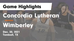 Concordia Lutheran  vs Wimberley  Game Highlights - Dec. 30, 2021