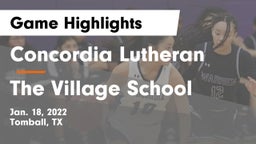 Concordia Lutheran  vs The Village School Game Highlights - Jan. 18, 2022