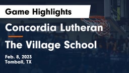 Concordia Lutheran  vs The Village School Game Highlights - Feb. 8, 2023