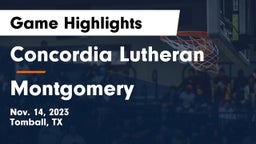 Concordia Lutheran  vs Montgomery  Game Highlights - Nov. 14, 2023