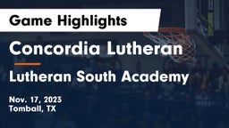 Concordia Lutheran  vs Lutheran South Academy Game Highlights - Nov. 17, 2023