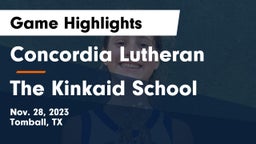 Concordia Lutheran  vs The Kinkaid School Game Highlights - Nov. 28, 2023