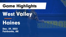 West Valley  vs Haines Game Highlights - Dec. 29, 2022