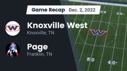 Recap: Knoxville West  vs. Page  2022