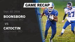 Recap: Boonsboro  vs. Catoctin  2016