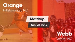 Matchup: Orange vs. Webb  2016