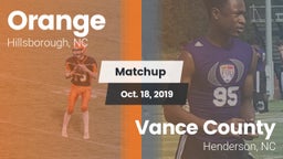 Matchup: Orange vs. Vance County  2019