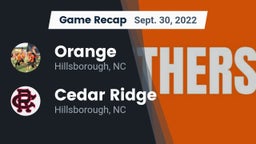 Recap: Orange  vs. Cedar Ridge  2022