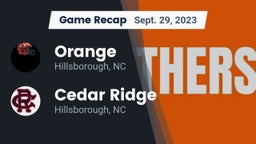Recap: Orange  vs. Cedar Ridge  2023